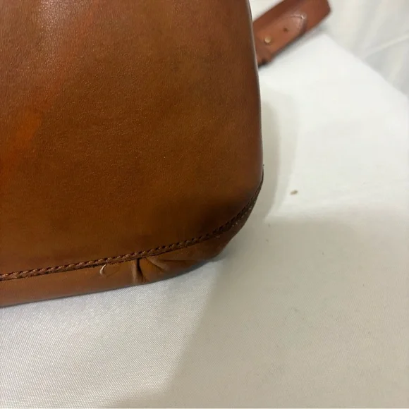 Cole Haan brown leather top handle tote with adj  shoulder strap and buckle - Picture 8 of 10
